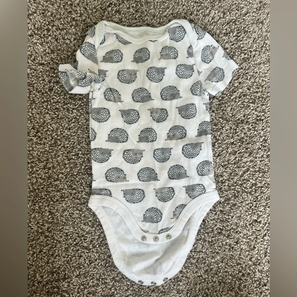 Cloud Island Gray, Black, and White Baby Bodysuit Set